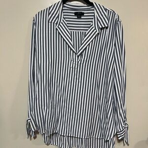 J.Crew stripped cotton popover Sz L